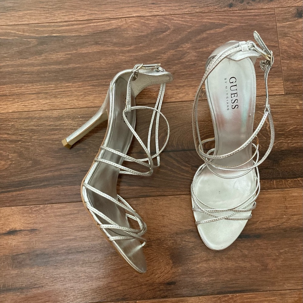 Silver Guess leather Sandals.